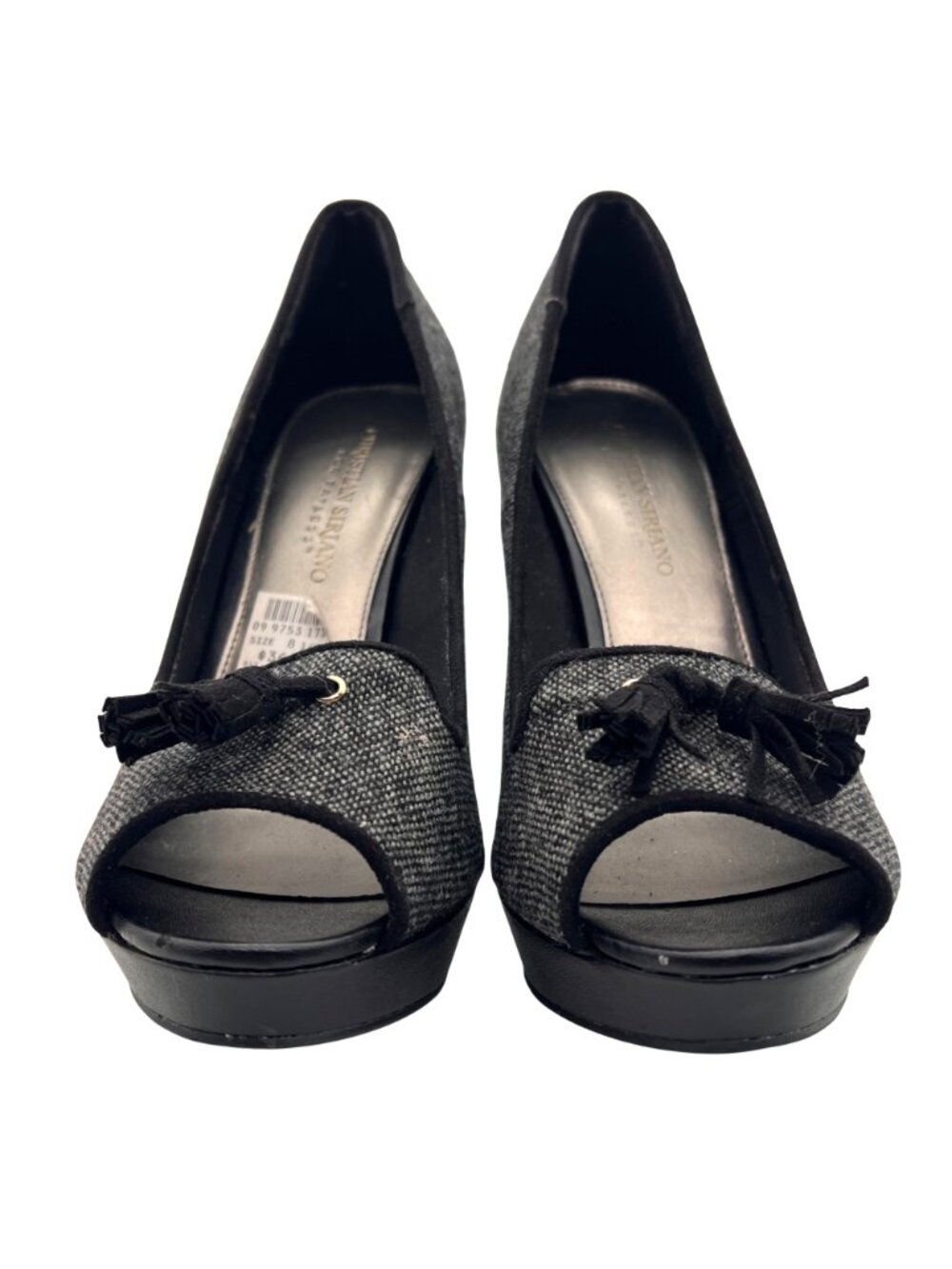 Christian Siriano For Payless Gray Platform Peep-Toe Heels Womens Size 8.5 New - Picture 7 of 15